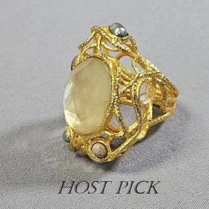 *Host Pick* Cleopatra Style Artisan Gold Tone Wire Basket Ring Size 7